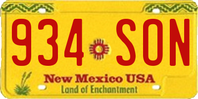 NM license plate 934SON