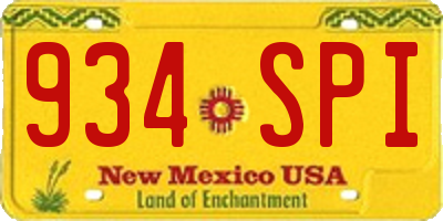 NM license plate 934SPI