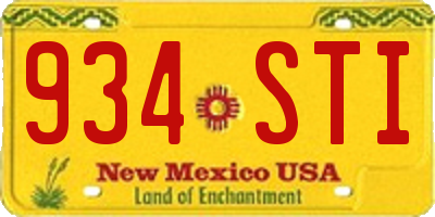 NM license plate 934STI