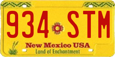 NM license plate 934STM
