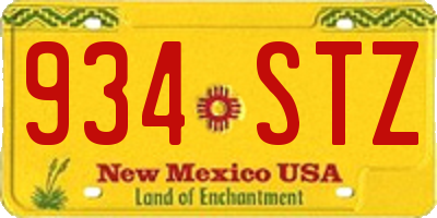 NM license plate 934STZ