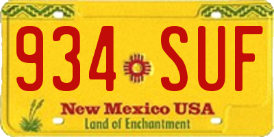 NM license plate 934SUF