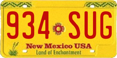 NM license plate 934SUG
