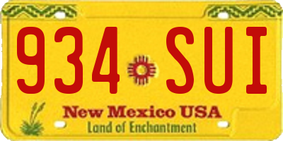NM license plate 934SUI