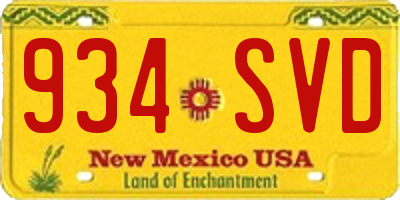 NM license plate 934SVD