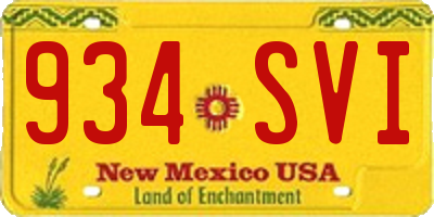 NM license plate 934SVI