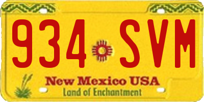 NM license plate 934SVM