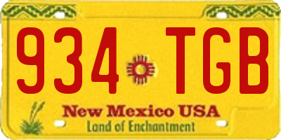 NM license plate 934TGB
