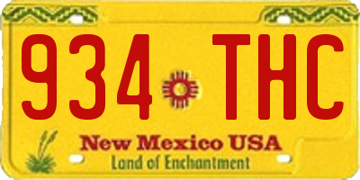 NM license plate 934THC