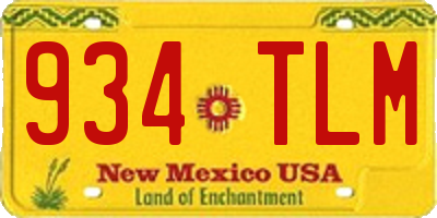 NM license plate 934TLM