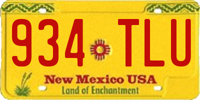NM license plate 934TLU