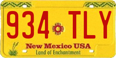 NM license plate 934TLY