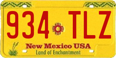 NM license plate 934TLZ