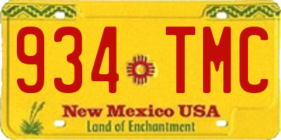 NM license plate 934TMC