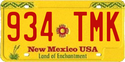NM license plate 934TMK