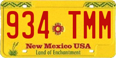 NM license plate 934TMM