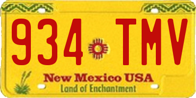 NM license plate 934TMV