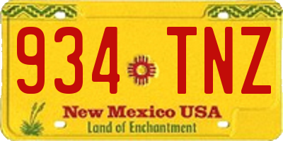 NM license plate 934TNZ