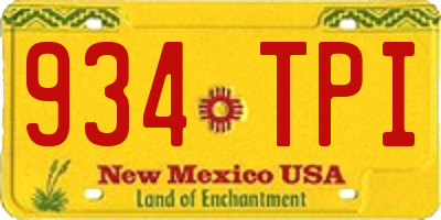 NM license plate 934TPI