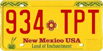 NM license plate 934TPT