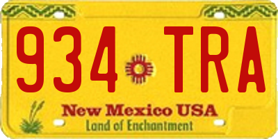 NM license plate 934TRA