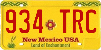 NM license plate 934TRC