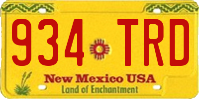 NM license plate 934TRD