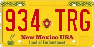 NM license plate 934TRG