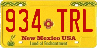 NM license plate 934TRL
