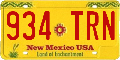 NM license plate 934TRN