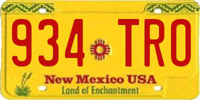 NM license plate 934TRO