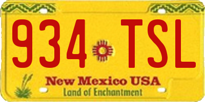 NM license plate 934TSL