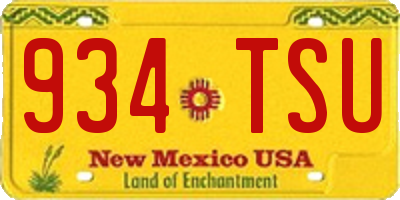 NM license plate 934TSU
