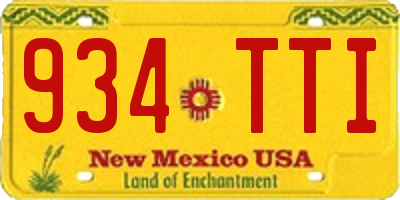 NM license plate 934TTI
