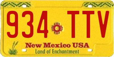 NM license plate 934TTV
