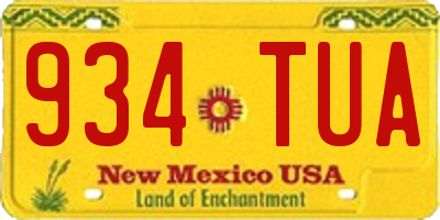 NM license plate 934TUA