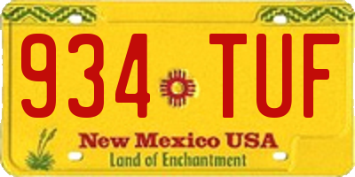NM license plate 934TUF