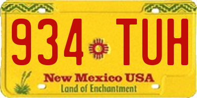 NM license plate 934TUH