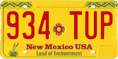 NM license plate 934TUP