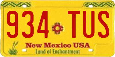 NM license plate 934TUS