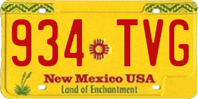NM license plate 934TVG