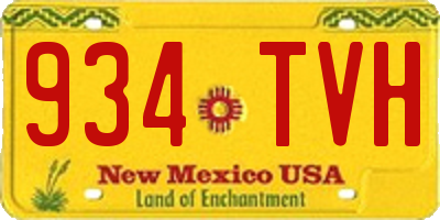NM license plate 934TVH