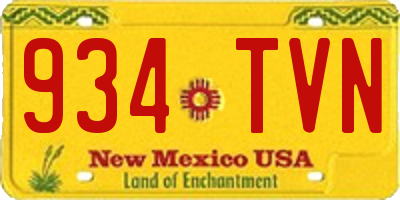 NM license plate 934TVN