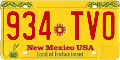 NM license plate 934TVO