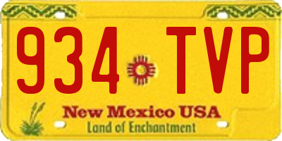 NM license plate 934TVP