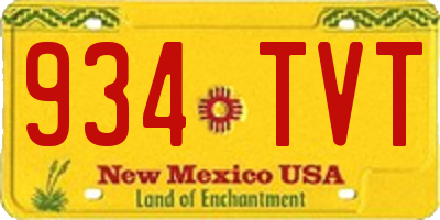 NM license plate 934TVT