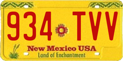 NM license plate 934TVV