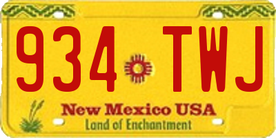 NM license plate 934TWJ