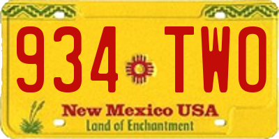 NM license plate 934TWO