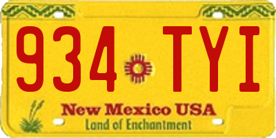 NM license plate 934TYI